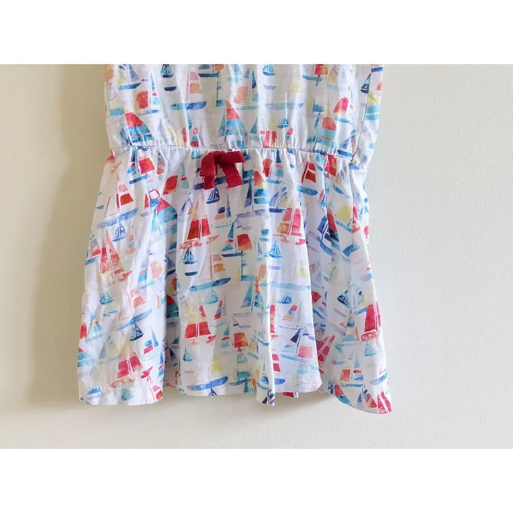 Hatley Sailboat Dress Size 4 Tank Keyhole Back Nautical Boats Multicolor